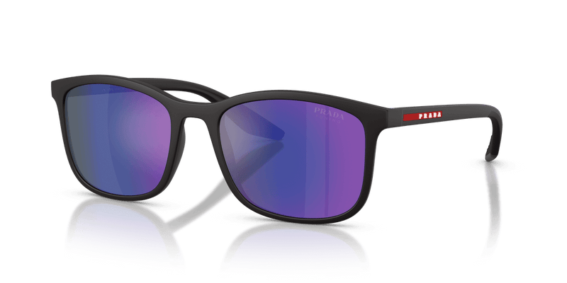 Prada Linea Rossa PS A08S in Matte Grey / Dark Blue Mirror Violet (UFK05U) - Front View