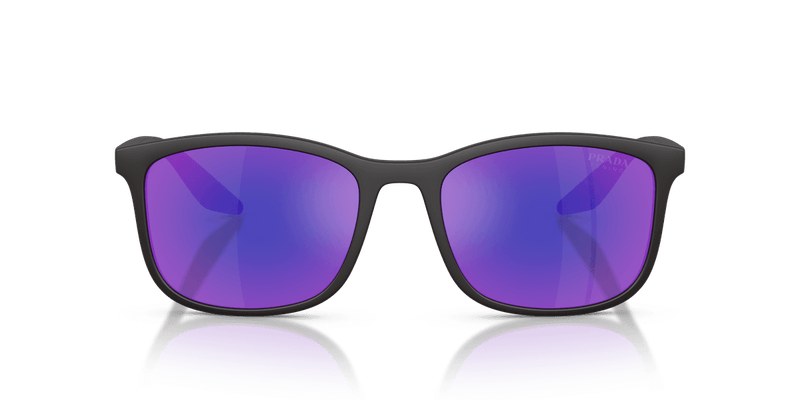 Prada Linea Rossa PS A08S in Matte Grey / Dark Blue Mirror Violet (UFK05U) - Front View
