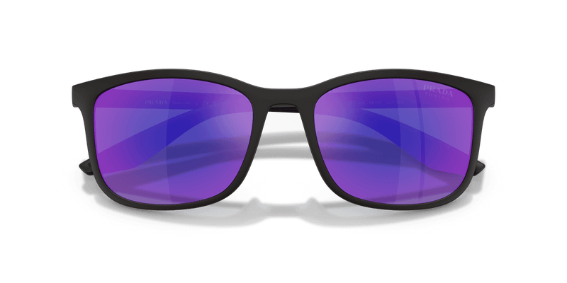 Prada Linea Rossa PS A08S in Matte Grey / Dark Blue Mirror Violet (UFK05U) - Front View