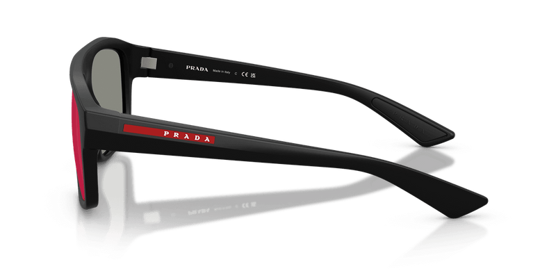 Prada Linea Rossa PS B02S in Matte Black / Dark Grey Mirror Blue/Red (1BO08F) - Front View