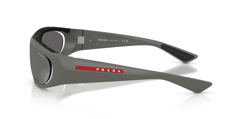 Prada Linea Rossa PS B03S in Metal Grey / Grey Mirror Silver (16X7W1) - Temple Detail