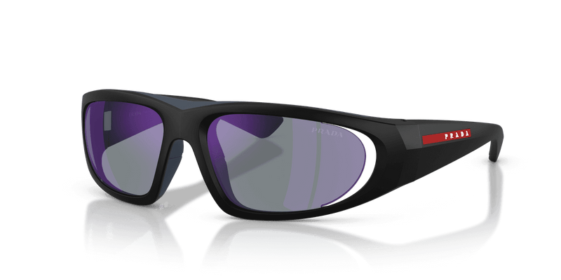 Prada Linea Rossa PS B03S in Matte Black / Dark Blue Mirror Violet (1BO10J) - Alternate View