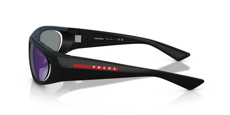 Prada Linea Rossa PS B03S in Matte Black / Dark Blue Mirror Violet (1BO10J) - Alternate View