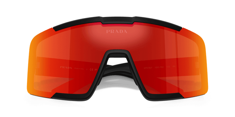 Prada Linea Rossa PS B07S in Matte Black / Dark Brown Mirror (1BO70U) - Side View
