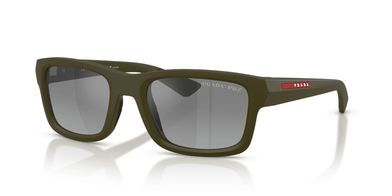 Prada Linea Rossa PS B10S in Matte Green / Grey Gradient Mirror (15X2F2) - Front View