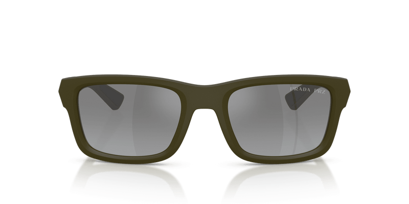 Prada Linea Rossa PS B10S in Matte Green / Grey Gradient Mirror (15X2F2) - Back View
