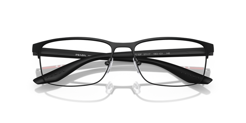 Prada Linea Rossa PS 50PV in Matte Black / Demo Lens (1BO1O1) - Side View