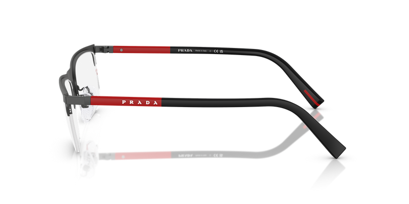 Prada Linea Rossa PS 50RV in Grey Rubber / Demo Lens (06P1O1) - Back View
