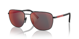 Rubbered Black / Dark Grey Mirror Blue/Red (DG008F)
