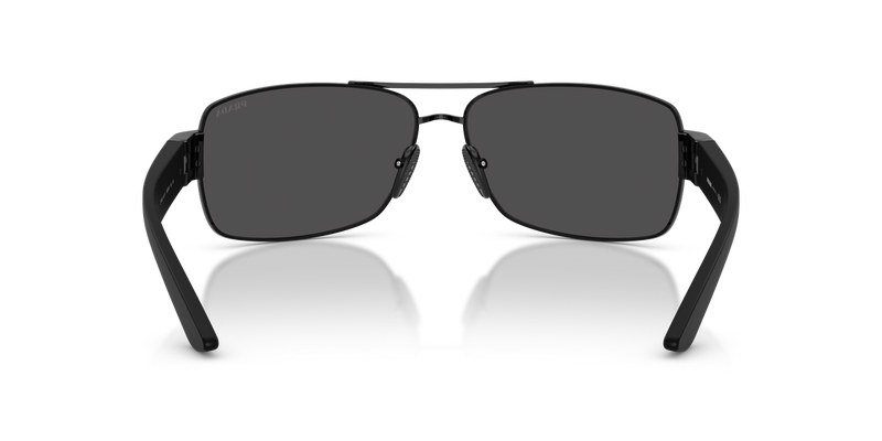 Prada Linea Rossa PS B52S in Black / Dark Grey (1AB06F) - Temple Detail