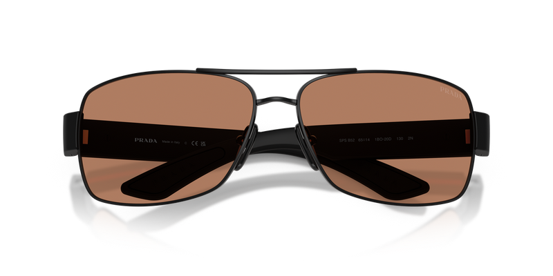Prada Linea Rossa PS B52S in Matte Black / Brown (1BO20D) - Alternate View