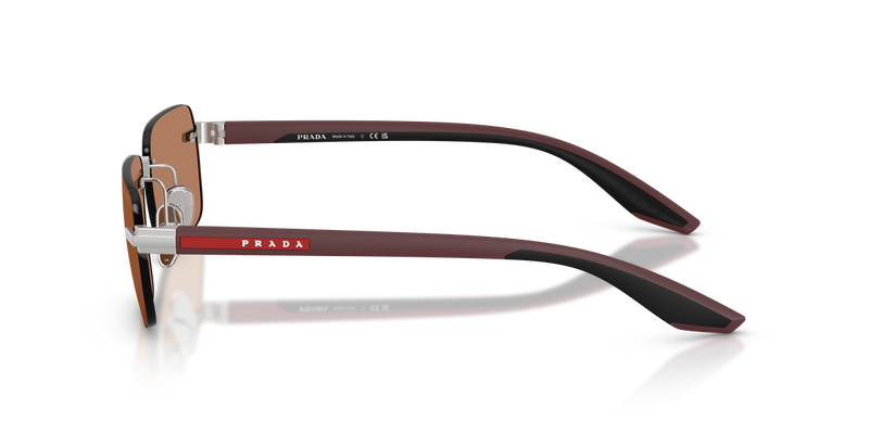 Prada Linea Rossa PSC52S in Matte Silver - Back View