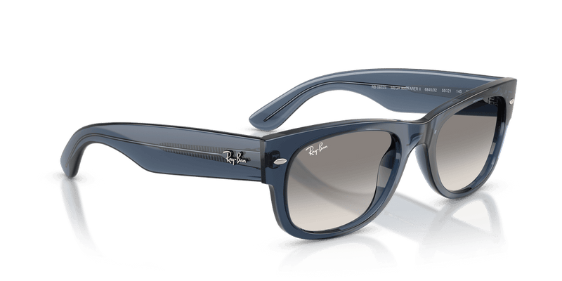Ray-Ban MEGA WAYFARER II RB0832S in Transparent Dark Blue / Clear Gradient Grey (684532) - Back View