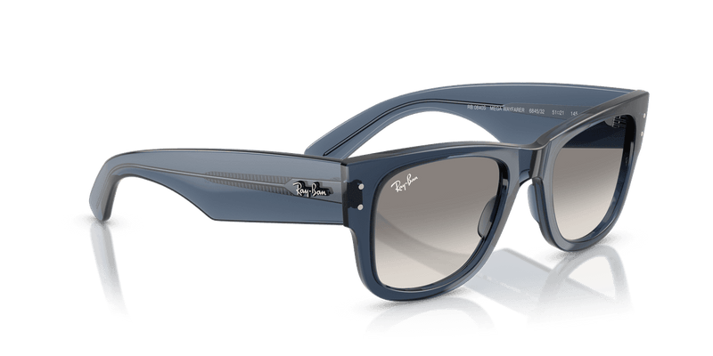 Ray-Ban MEGA WAYFARER RB0840S in Transparent Dark Blue / Clear Gradient Grey (684532) - Back View