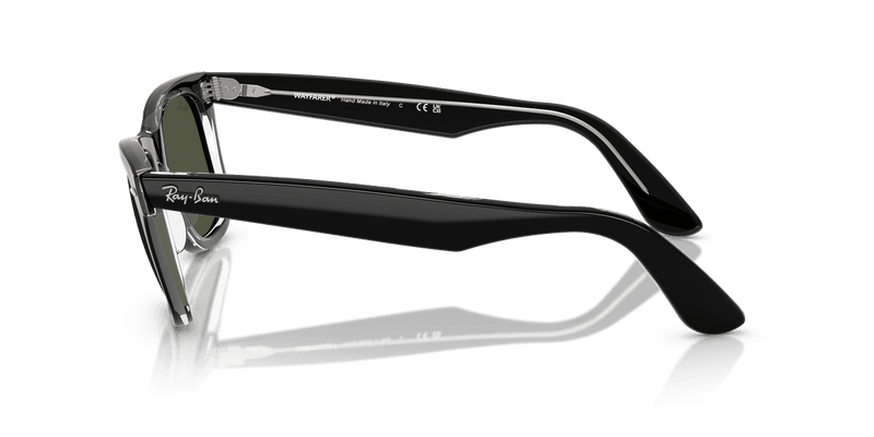 Ray-Ban WAYFARER RB2140 in Black On Transparent / Green (129431) - Alternate View