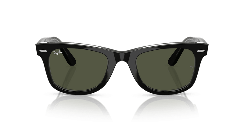 Ray-Ban WAYFARER RB2140 in Black On Transparent / Green (129431) - Alternate View