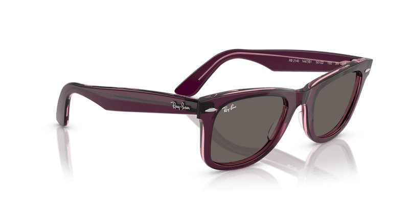 Ray-Ban WAYFARER RB2140 in Violet On Transparent Pink / Dark Grey (1447B1) - Alternate View