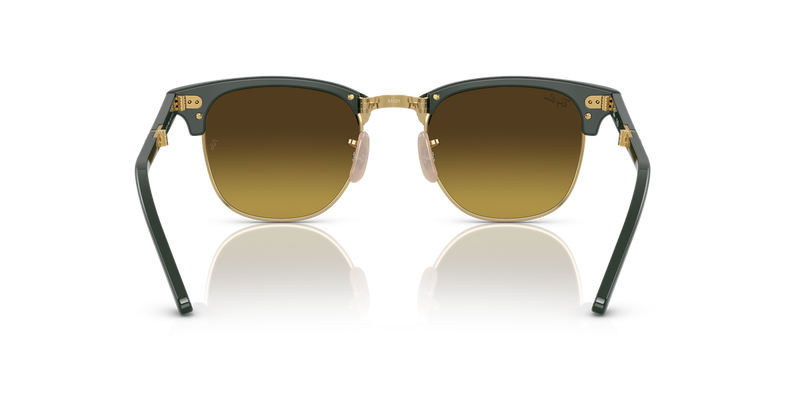 Ray-Ban CLUBMASTER FOLDING in Green On Gold / Brown (136885) - Temple Detail