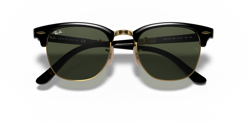 Ray-Ban CLUBMASTER FOLDING in Black / G-15 Green (901) - Alternate View