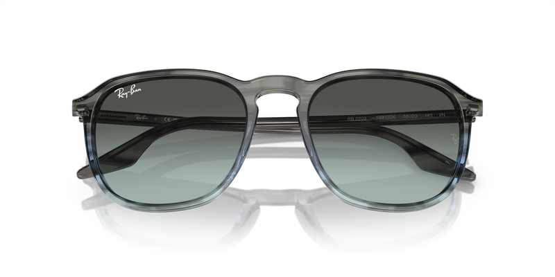 Ray-Ban RB2203 in Striped Grey & Blue - Side View