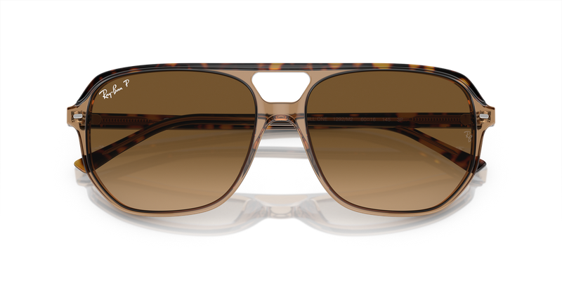 Ray-Ban BILL ONE in Havana On Transparent Brown / Brown Polarized (1292M2) - Side View