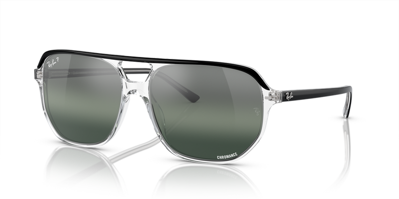 Ray-Ban BILL ONE in Black On Transparent / Silver/Blue Polarized+ (1294G6) - Alternate View
