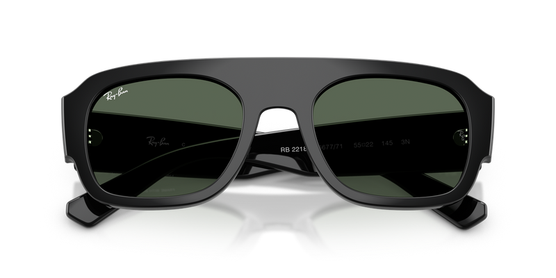 Ray-Ban RB2218 in Black / Dark Green (667771) - Side View