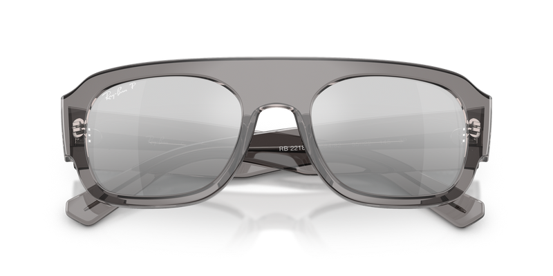 Ray-Ban RB2218 in Transparent Grey / Grey Mirror Gradient Silver Polarized (668482) - Alternate View