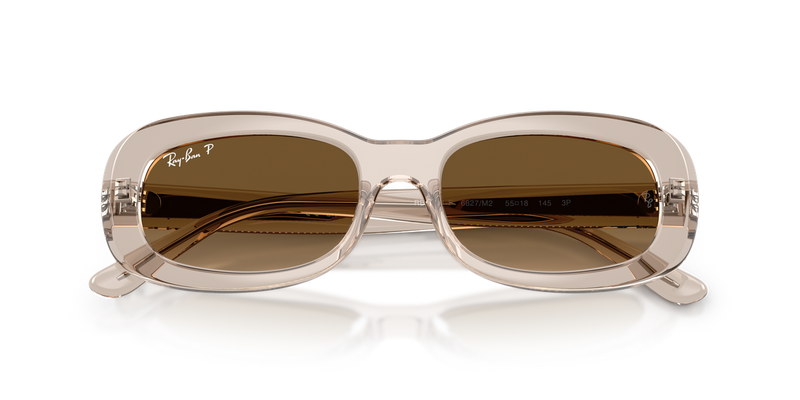 Ray-Ban RB2221F in Transparent Beige - Side View