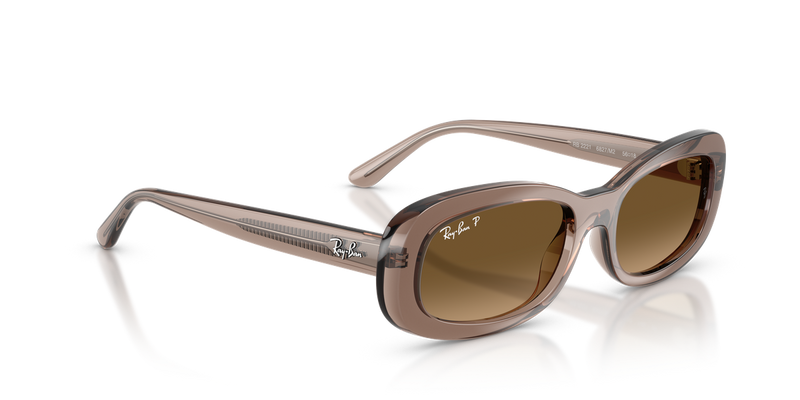 Ray-Ban RB2221 in Transparent Beige / Gradient Brown Polarized (6827M2) - Alternate View