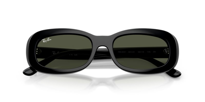 Ray-Ban RB2221 in Black / Green (901/31) - Alternate View