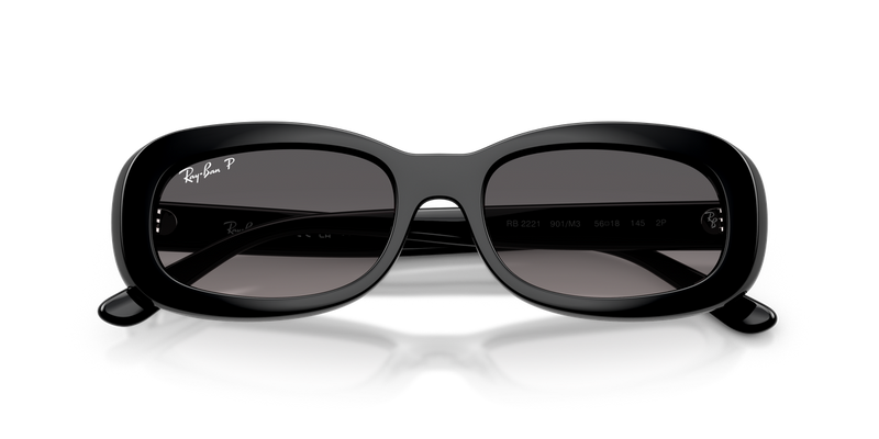 Ray-Ban RB2221 in Black / Gradient Grey Polarized (901/M3) - Alternate View