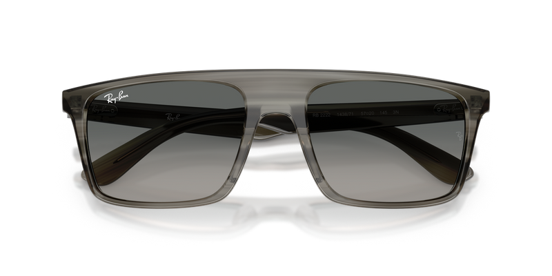 Ray-Ban RB2222 in Striped Grey / Gradient Grey (143871) - Side View