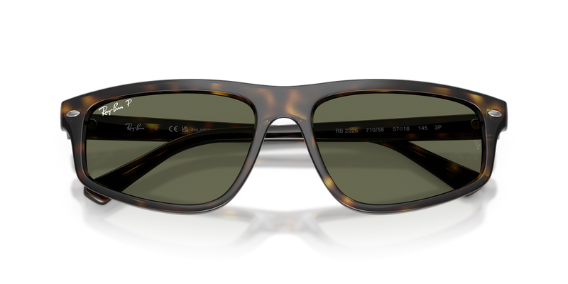Ray-Ban RB2225 in Havana / Green Polarized (710/58) - Alternate View