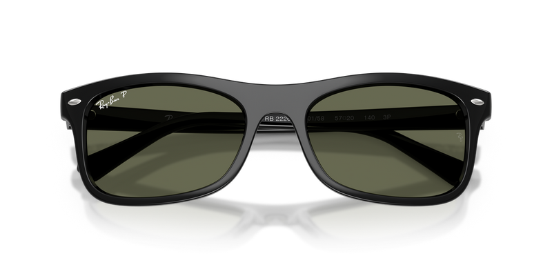 Ray-Ban RB2226F in Black / Green Polarized (601/58) - Side View