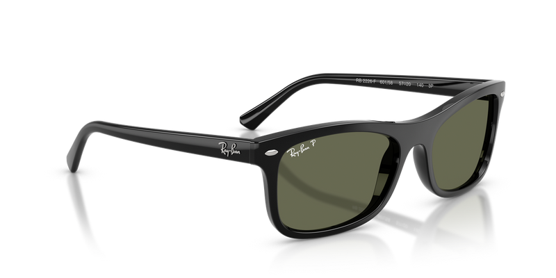 Ray-Ban RB2226F in Black / Green Polarized (601/58) - Alternate View
