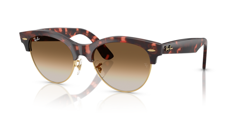 Ray-Ban CLUBMASTER WAY in Pink Tortoise On Gold / Clear Gradient Brown (143251) - Front View