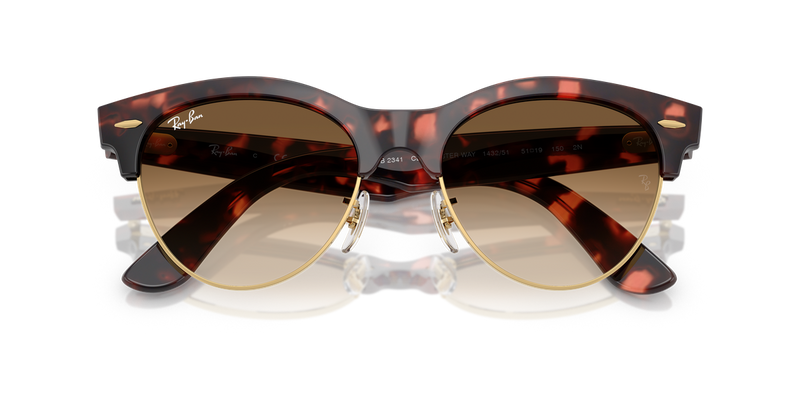 Ray-Ban CLUBMASTER WAY in Pink Tortoise On Gold / Clear Gradient Brown (143251) - Side View