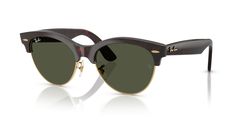 Ray-Ban CLUBMASTER WAY in Red Havana On Gold / Green (990/31) - Alternate View