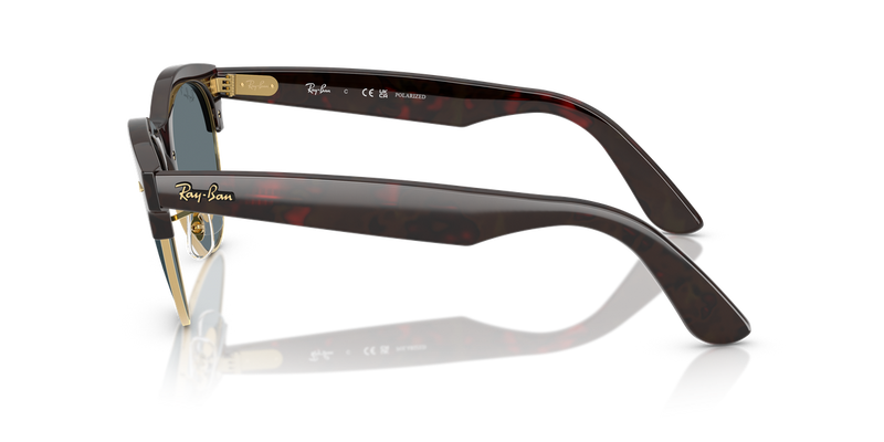 Ray-Ban CLUBMASTER WAY in Red Havana On Gold / Dark Blue Polarized (990/3R) - Alternate View