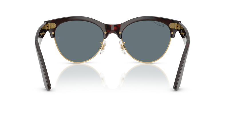 Ray-Ban CLUBMASTER WAY in Red Havana On Gold / Dark Blue Polarized (990/3R) - Alternate View