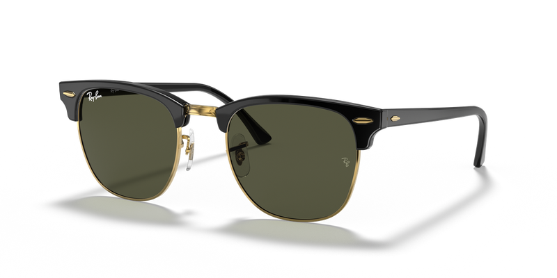 Ray-Ban CLUBMASTER in Black On Gold - Alternate View