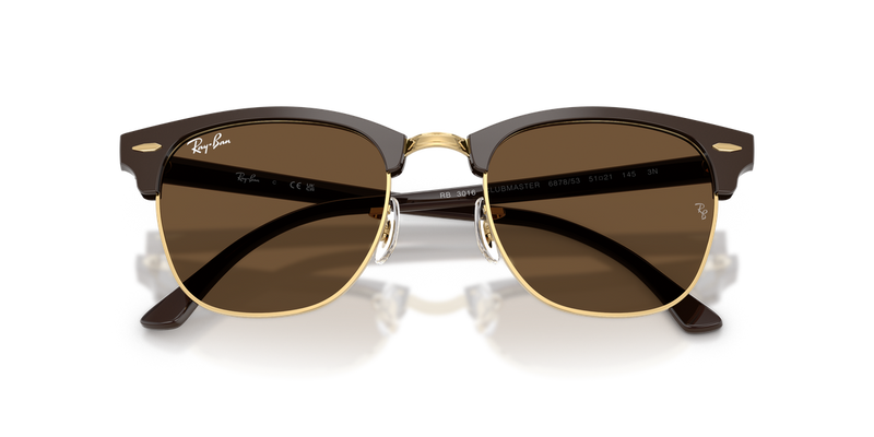 Ray-Ban CLUBMASTER in Brown & Gold - Alternate View
