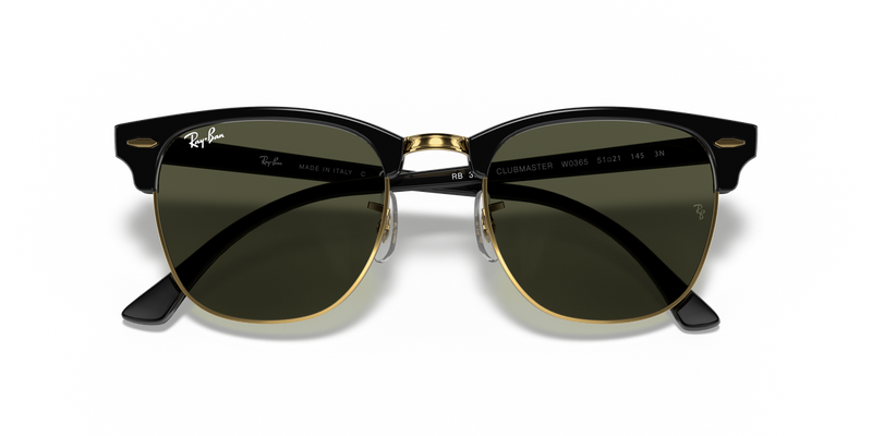 Ray-Ban CLUBMASTER in Black On Gold - Alternate View