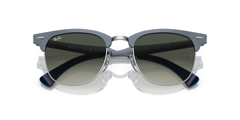 Ray-Ban CLUBMASTER ALUMINUM in Blue On Silver / Grey (924871) - Alternate View