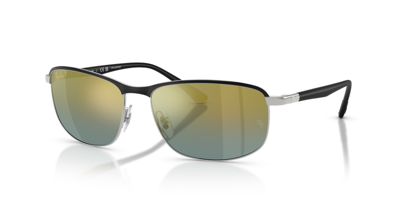 Ray-Ban RB3671CH in Black On Silver / Gold Polarized+ (9144J0) - Alternate View