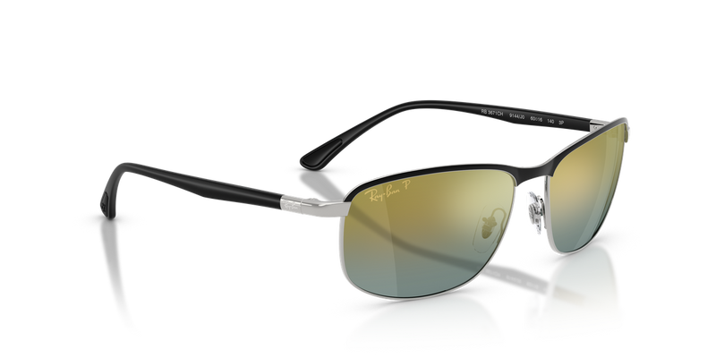 Ray-Ban RB3671CH in Black On Silver / Gold Polarized+ (9144J0) - Alternate View