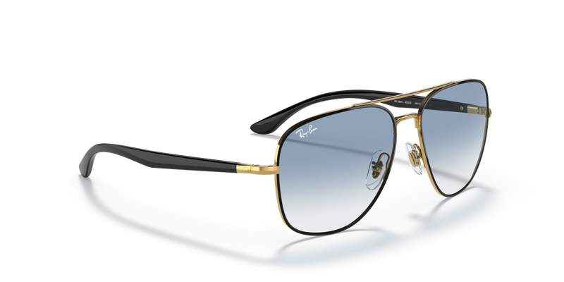 Ray-Ban RB3683 in Black On Gold - Alternate View