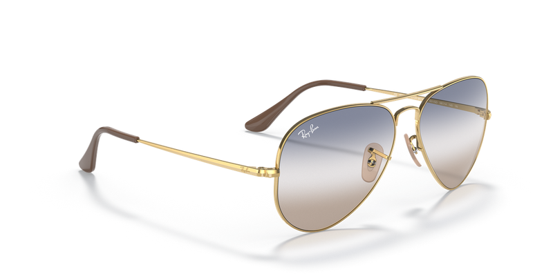 Ray-Ban AVIATOR METAL II in Arista Gold / Blue/Brown Gradient (001/GD) - Alternate View