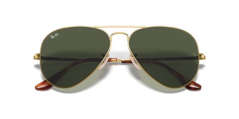 Ray-Ban AVIATOR METAL II in Arista Gold / G-15 Green (914731) - Alternate View